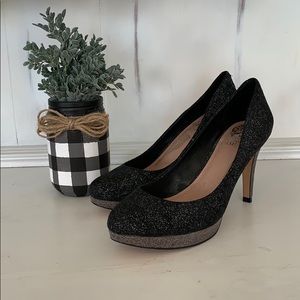 Vince Camuto black and gray sparkle pump.